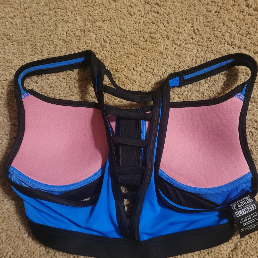 PINK Blue and OLD NAVY White Zebra Print Sports Bras - Picture 2 of 5